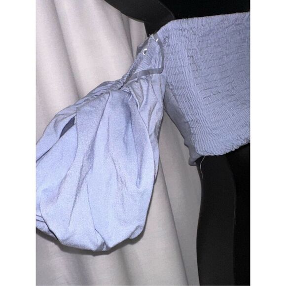 Nice women Love Highlight brand denim bustier style tie up. Size L preowned COND - Picture 6 of 8